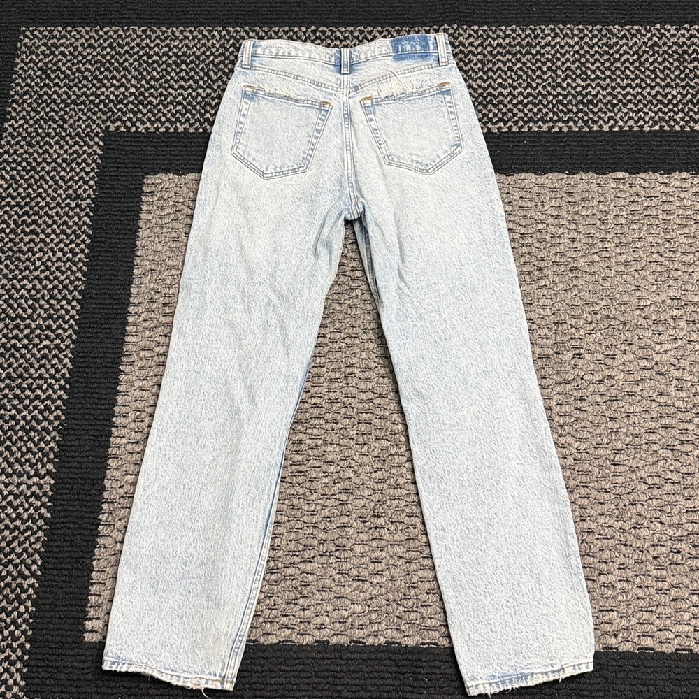 Abercrombie & Fitch The Dad Jeans Women’s 25 Distressed Light Wash Straight - Picture 2 of 8